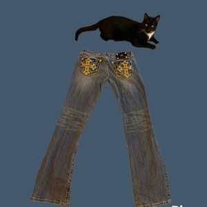 Miss Me Kitty Cross detailed Low-rise Bootcut Jeans